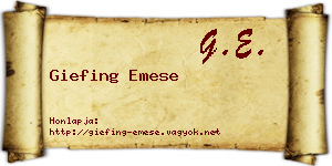 Giefing Emese névjegykártya